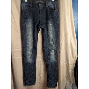Nine Planet Distressed Stretch Jeans Sz 5 Skinny Made In USA NP5021